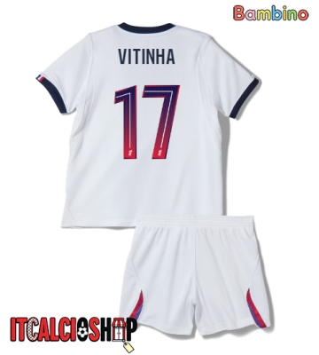 Paris Saint-Germain Vitinha #17 Seconda Maglia Bambino 2026-27 Manica Corta (+ Pantaloni corti)